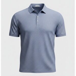 Peter Millar Polo Mens XXL Blue Summer Comfort Geometric Pattern Embroidered